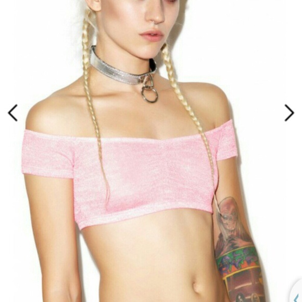 24HOURS Kelly Bundy pink sweater crop top